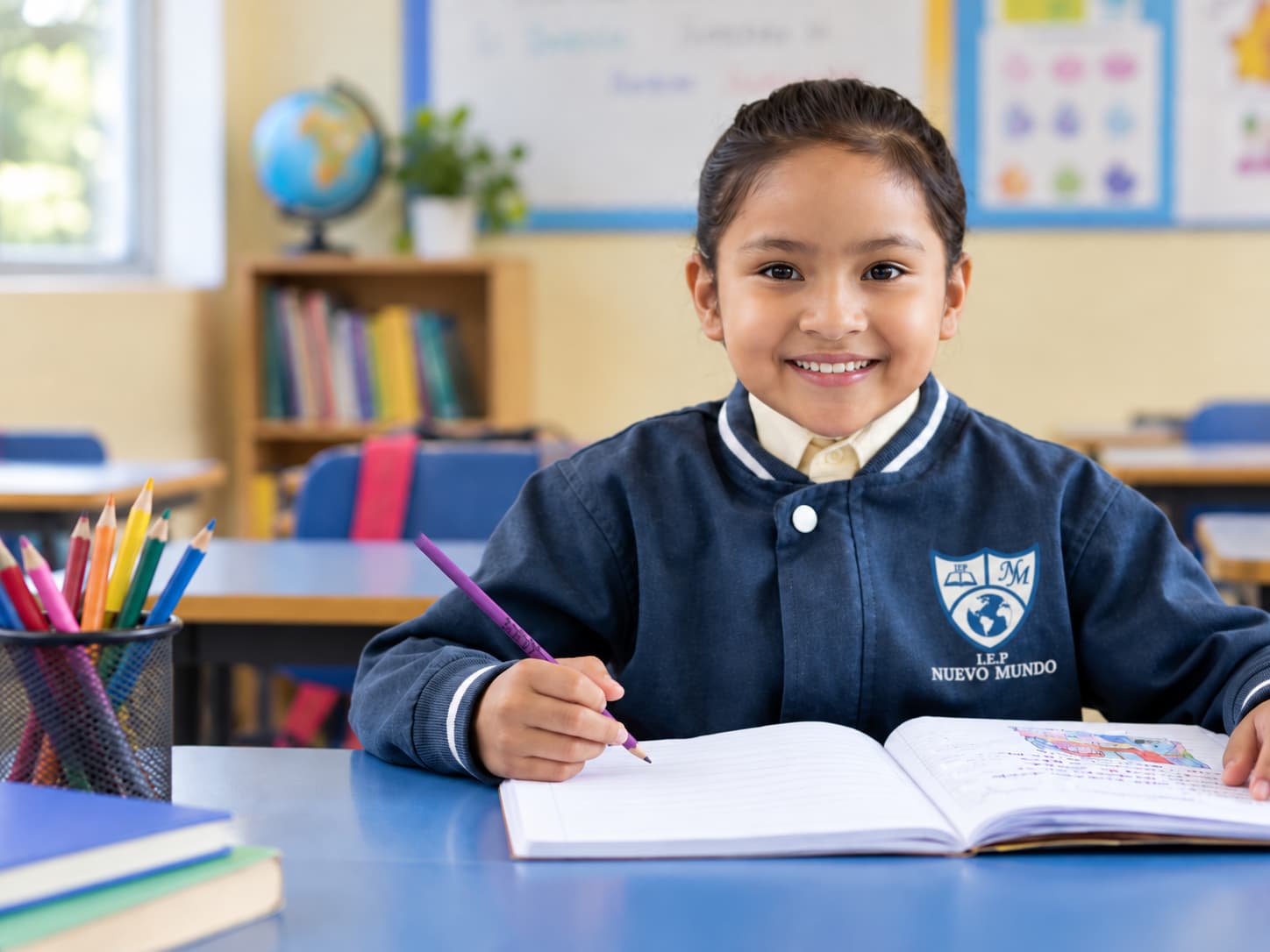 Estudiante de Primaria de la I.E.P. Nuevo Mundo en Cajamarca